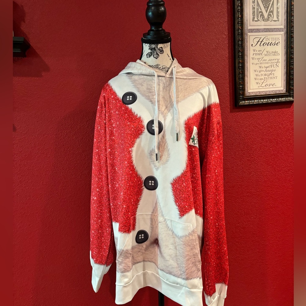 Funny Christmas Ugly Sweater Pullover Jumper 3D Print Hoodie Coat Size XXL